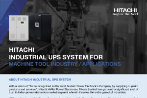 Hitachi Industrial UPS Product Application Note - Machine Tools Industry Application